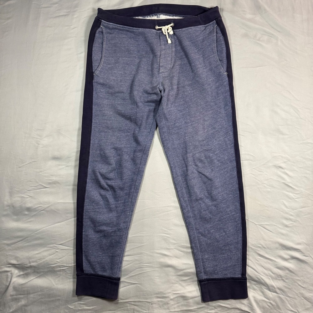 Wallace & Barnes J.Crew Sweatpants Blue Heathered Cotton Joggers Mens S Cozy
